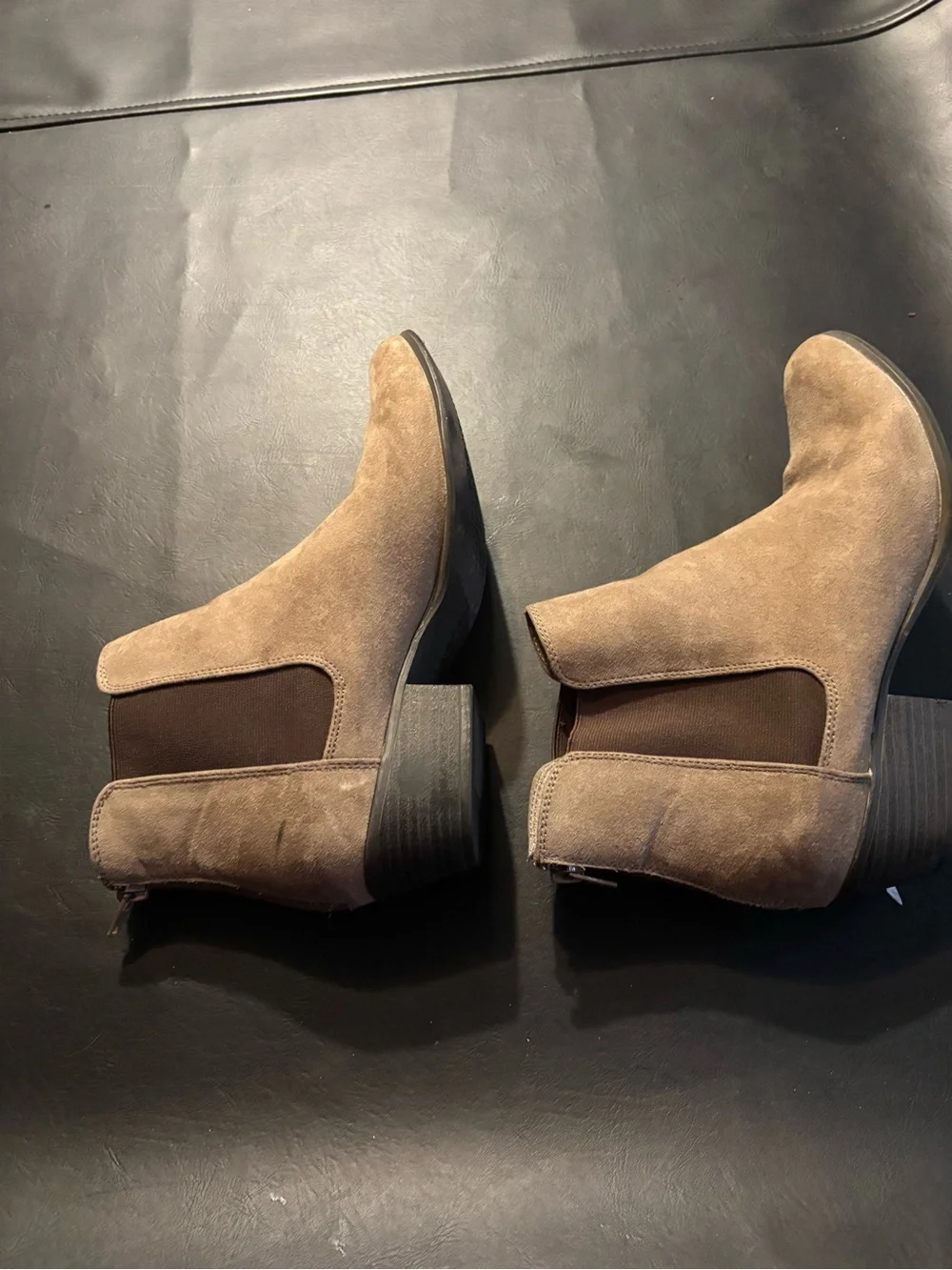 Espirit Tan Suede Ankle Boots Size 9 Taupe Booties